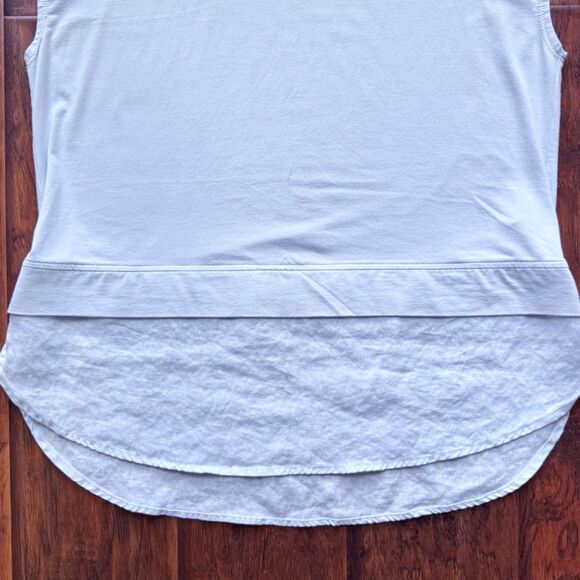 Lisa Bayne Short Sleeve Top Bamboo Cotton Baby Blue Designer Casual Luxury Sz S - Picture 9 of 15